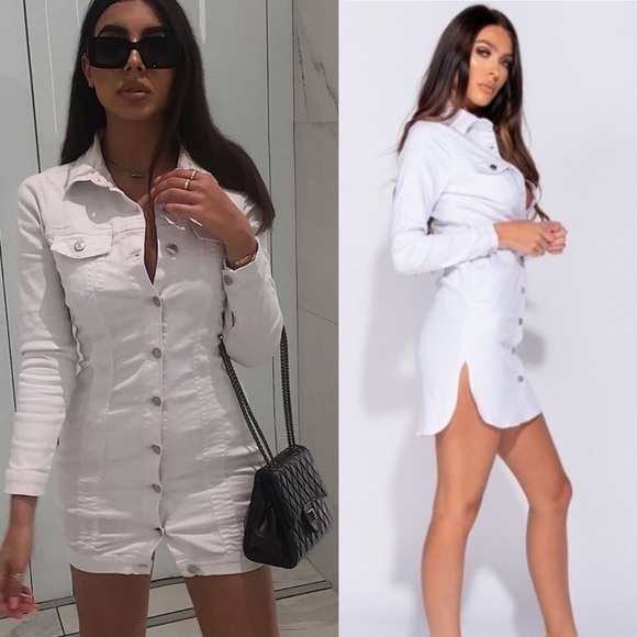 Sweet and Sassy White Button Front Shirt Dress - Picture 9 of 9